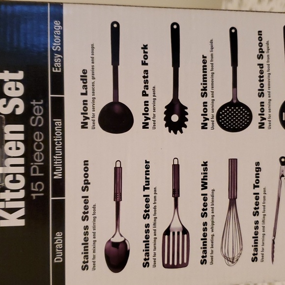 15 Piece Kitchen Utensils In White Ceramic Jar - Picture 3 of 4